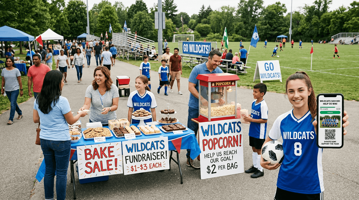 Various fundraising activities including bake sales and donation campaigns
